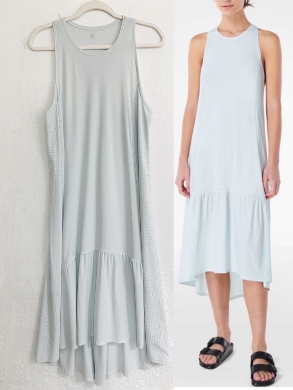 Sweaty Betty Explorer Ace Racerback Midi Dress Baby Blue Sz M